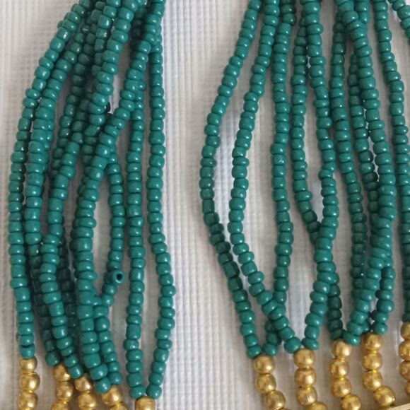 Colorful Seed Beaded Multicolored Multi Strand Layered Statement Boho Necklace - Picture 7 of 9